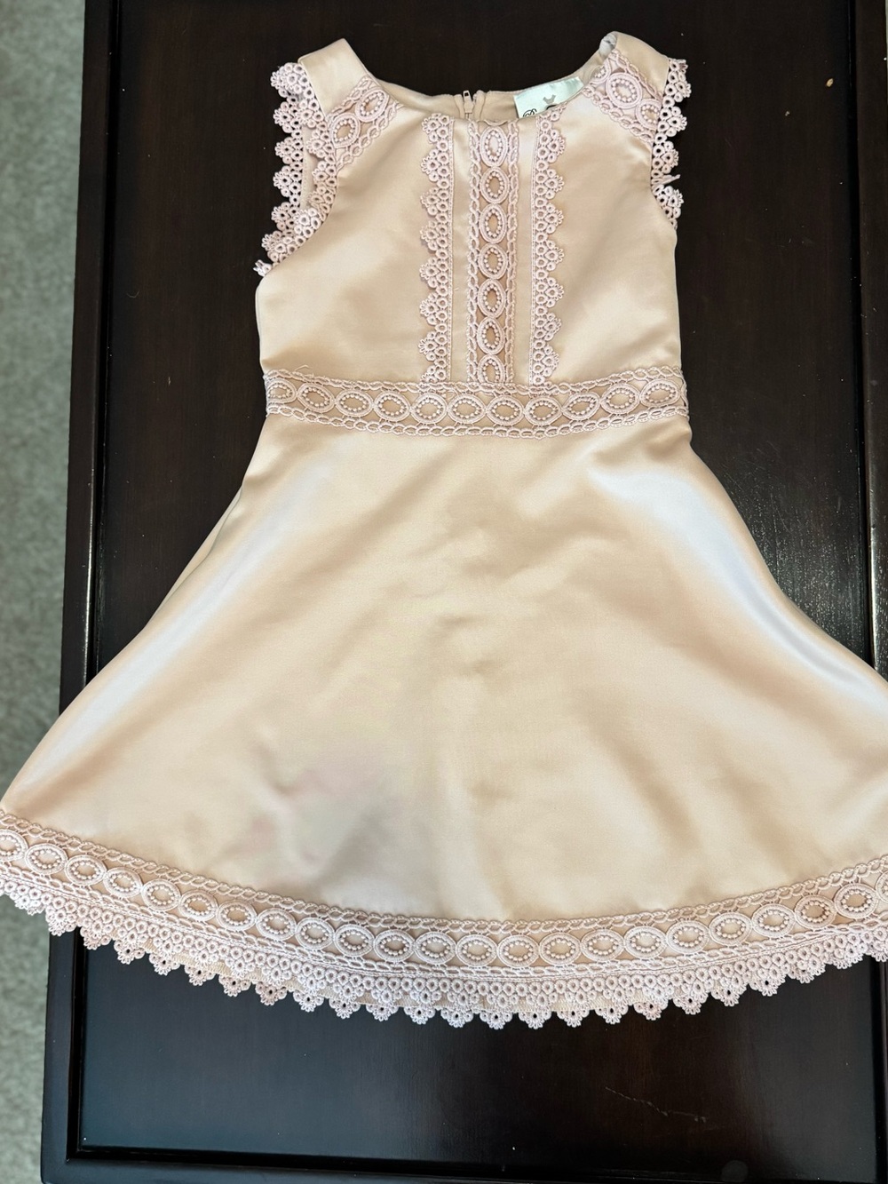Rare Editions Blush Pink Lace-Trimmed Fit & Flare Dress